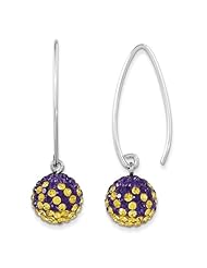 Sterling Silver Swarovski Elements Baton Rouge Spirit Ball Earrings