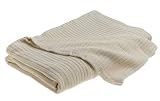 Faribault Mills Cable Chenille Cotton Queen Blanket, Natural