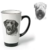 Porcelain Funnel Cup with Soft Coated Wheaten Terrier (6 inch, Black and white)