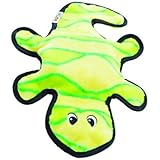 Outward Hound Kyjen  32070 Invincibles Plush Gecko Stuffingless Durable Dog Toys Squeaker Toy 2-Squeaker, Small, Yellow Green