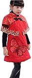 Blingland Children Girls Floral Winter Qipao Cheongsam Dress for Child 4-One Butterfly Red