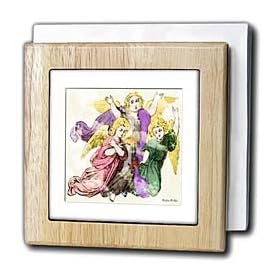 SmudgeArt Angel Designs - Choir Of Angels - Christmas Art 8 - Tile Napkin Holders