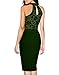 WOOSEA Women's Elegant Sleeveless Floral Lace Vintage Midi Cocktail Party Dress (Large, Army Green)
