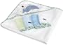 Spasilk 100% Cotton Hooded Terry Bath Towel with 4 Washcloths, Blue