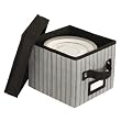 Richards Homewares 6398111000 China Storage Saucer Chest - Gray and Black Stripe