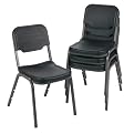 Rough n' Ready Polyethylene Stack Chairs- Black/ Charcoal(Set of 4)