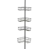Zenna Home 2130NN, Tension Corner Pole Caddy, Satin Nickel