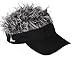 Flair Hair Black Visor With Gray Hair Spiky Fun