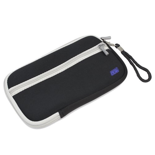 BIRUGEAR Black Neoprene Zipper Pouch Storage Carrying Case Cover Plus Belt Clip for The New Kobo Arc 7- Inch Android E-reader Tablet