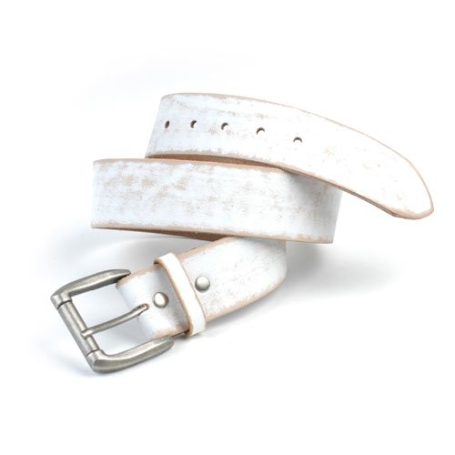 Buy Bill Adler Design – White Distressed Leather Belt