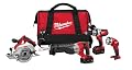 Milwaukee 2690-24M 18-Volt Hammer-Drill, Sawzall Reciprocating Saw, Circular Saw, and Worklight Combo Kit with Free Impact Driver