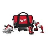 Milwaukee 2690-24M 18-Volt Hammer-Drill, Sawzall Reciprocating Saw, Circular Saw, and Worklight Combo Kit with Free Impact Driver
