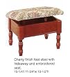 Set of 4 Cherry Finish Wood Footstool w/ Hideaway