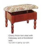 Set of 4 Cherry Finish Wood Footstool w/ Hideaway