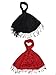 Craftshub Casual Soft Luxurious Solid Viscose Pashmina Black Red Stole Combo of 2 RS.329.00