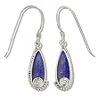 Sterling Silver Lapis Swirl Design Dangle Earrings by Sajen
