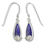 Sterling Silver Lapis Swirl Design Dangle Earrings by Sajen