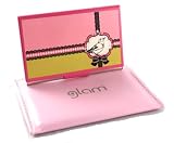 Chic Glam Naturale Pink/Yellow Morning Bird Business Card Case Holder with Matching Pink Leather Case