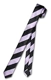 Skinny Narrow Neck Tie Lavender Black Diagonal Stripes NeckTie