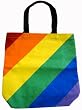 Rainbow Stripe Tote Bag Red Orange Yellow Green Blue Purple