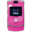 New Motorola V3 RAZR Magenta Cherry Blossom Tattoo Unlocked GSM (No Warranty)