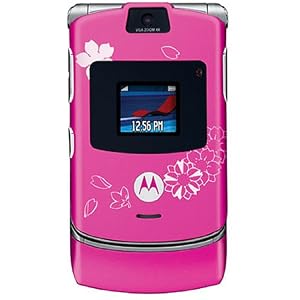 Motorola V3 RAZR Magenta Cherry Blossom Tattoo Unlocked GSM (No Warranty)