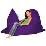 BAZAAR BAG ® - Giant Beanbag PURPLE - Indoor & Outdoor Bean Bag - MASSIVE 180x140cm - GREAT for Garden