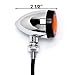 Atpmtas Skull Lens Black Motorcycle Turn Signals Amber Bulb Indicators Blinkers Lights Fit for Harley Davidson-Chrome