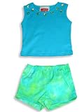 Rubbies - Girls 2-Piece Short Set, Blue, Green