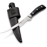 Wusthof Classic Ikon 7-Inch Fillet With Sheath, Black