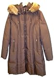 AK Anne Klein Women's Hooded Long Quilted Down Jacket