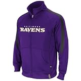 NFL Men's Baltimore Ravens Tailgate Time Track Adult Long Sleeve Full Zip Track Jacket (Dark Purple/Black, Large)