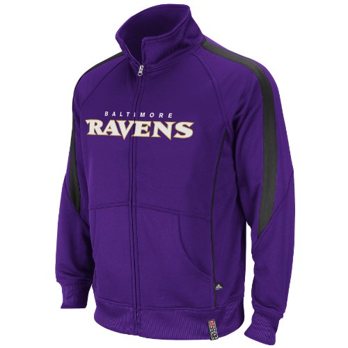 NFL Men's Baltimore Ravens Tailgate Time Track Adult Long Sleeve Full Zip Track Jacket (Dark Purple/Black, Large)