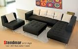 4pc Modern Euro Design Black Leather Sectional Sofa S4707R