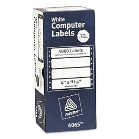 Avery 04065 White Continuous Form Hi- Speed (15000, 4x15 16 Labels) by Avery