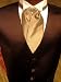 Satin Tuxedo Vest - Chocolate Brown with "Solid Fusion" Champagne Ascot