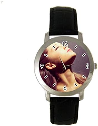 Ariana Grande BABYI Custom Diy Personalized Photo Analog Watch with Black Leather Perfect Gift