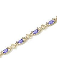 14kt Yellow Gold Oval Tanzanite and Diamond Bracelet