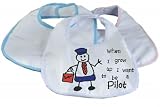 When I grow up PILOT BABY BIB(choice of ribbing) by The Lazy Cow