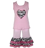 Girls Boutique Toddler Pink Zebra Outfit Clothing