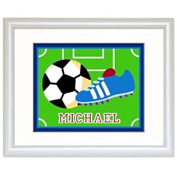 Game On Personalized Soccer Framed Print (white)