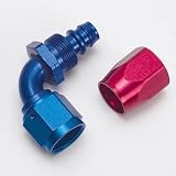 Earl's 309108 Auto-Fit Blue and Red Anodized Aluminum 90-Degree -8AN Hose End