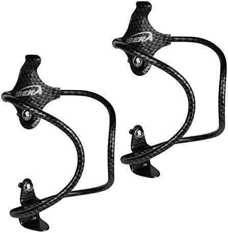 IBERAUSA Alloy Bicycle Water Bottle Cage Pair, Pack of 2 Cages, 4 Colors Available (Carbon Color)
