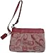 Women's Coach 3 Color Signature Pleated Wristlet Coral Multi