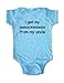 i get my awesomeness from my uncle - funny baby clothing bodysuit (Newborn, Light Blue)