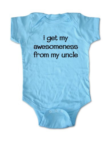 i get my awesomeness from my uncle - funny baby clothing bodysuit (Newborn, Light Blue)