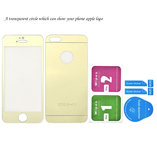 Iphone 5 5s se case-yerwal front+back mirror tempered glass film …