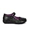 Leatherette Floral Decor Velcro Strap School Uniform Sandal (Toddler/Little Girl/Big Girl) BC75 - Black