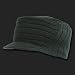 Black Flat Top Ribbed Visor Beanie Knit Jeep Cap Hat