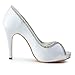 ElegantPark EP11083-IP Women's Peep Toe Stiletto High Heel Rhinestones Satin Evening Pumps Wedding Bridal Shoes